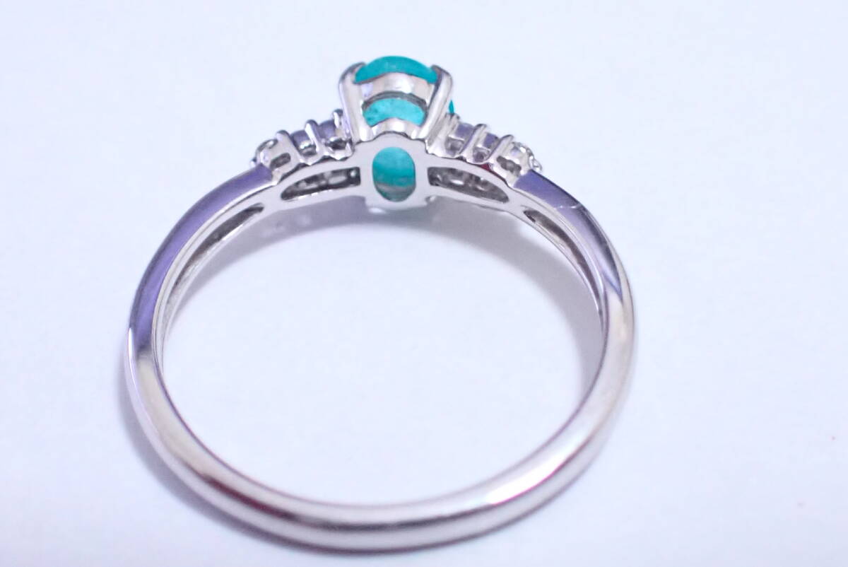 パライバトルマリン　0.50ct　指輪　ダイヤ0.07ct　11號