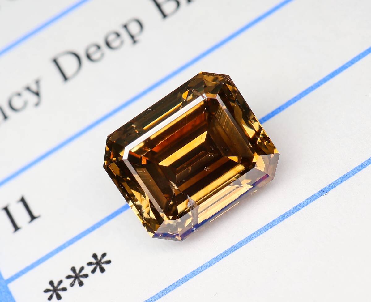 【１００円～】2.897ct！ 天然ダイヤ Fancy Deep Brown（ナチュラルカラー）I1 EM