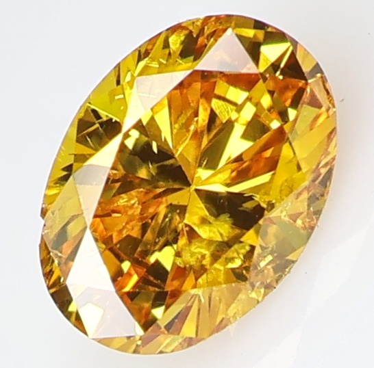 【１００円～】0.136ct 天然ダイヤ Fancy Vivid Orange Yellow（ナチュラルカラー）I1 OV