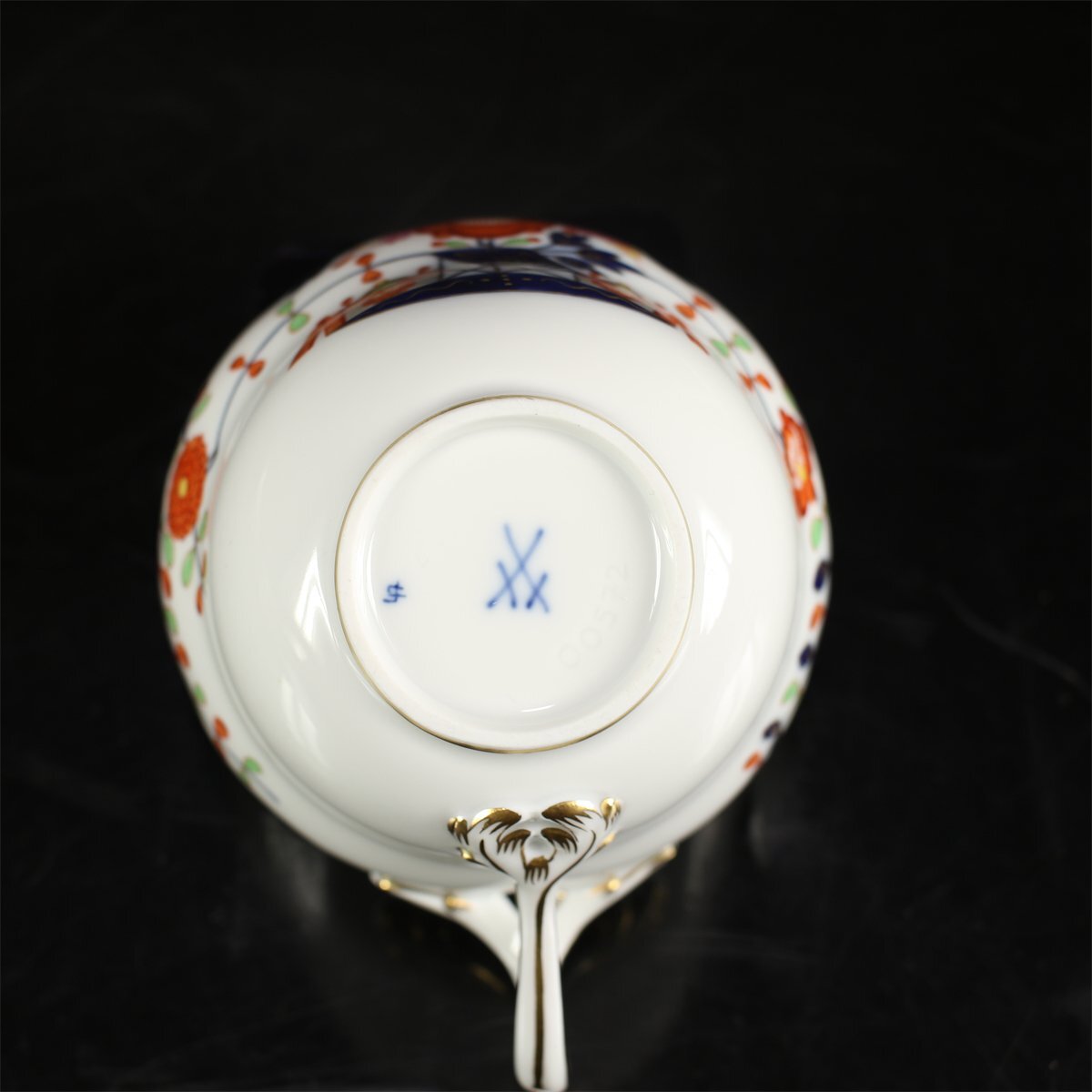 【吉】CK711 MEISSEN 【マイセン】 色絵金襕手花紋 カップ＆ソーサー 2組 6點セット／未使用品！