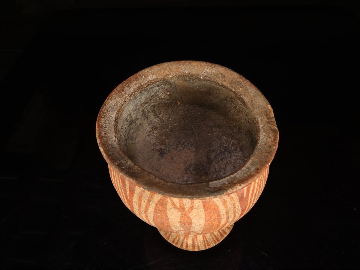 【吉】CK899 東南アジア タイ古陶 【バンチェン土器】 アンダーソン土器 壷 高14.5㎝／箱付 時代のホツあり！