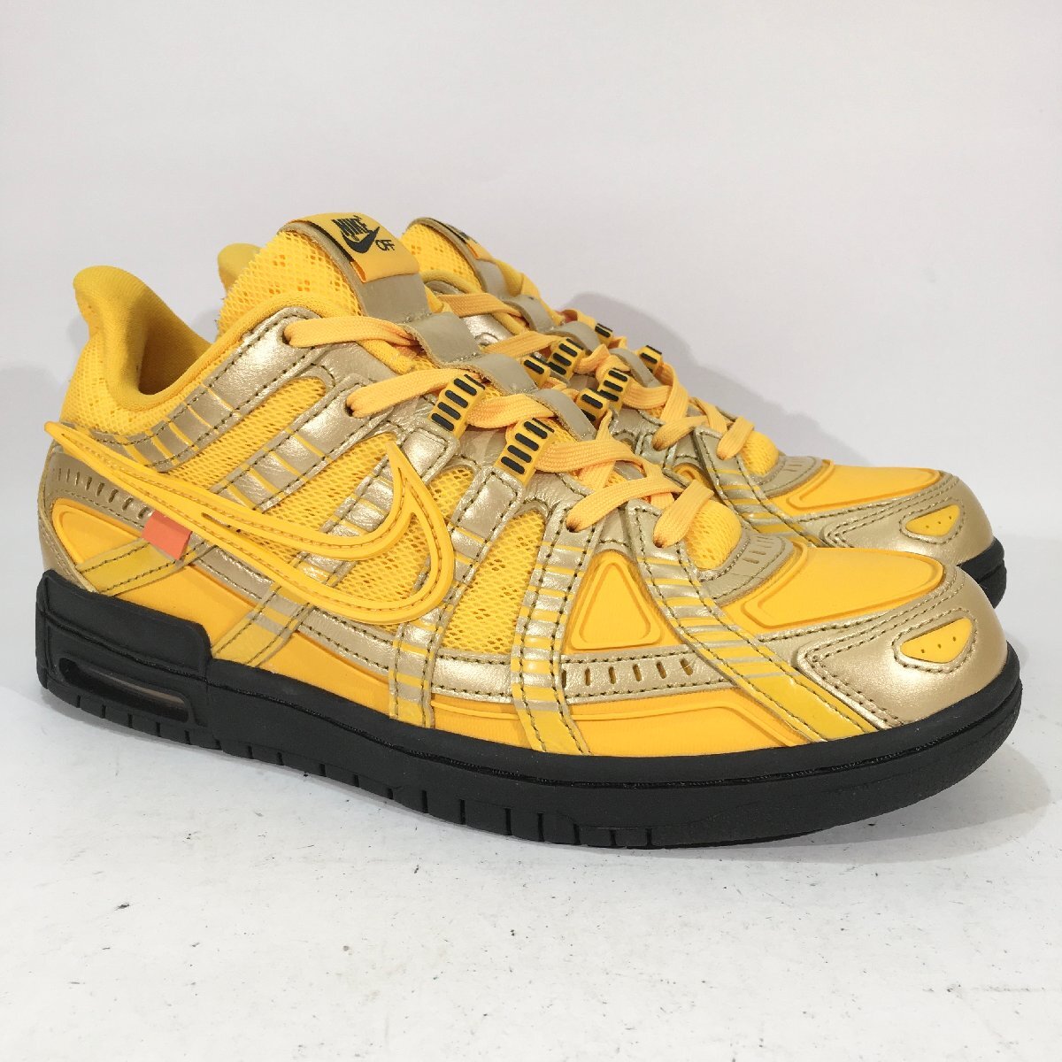 OFF‐WHITE × AIR RUBBER DUNK "UNIVERSITY GOLD BLACK" CU6015-700 (ユニバーシティゴールド/ユニバーシティゴールド/ブラック)