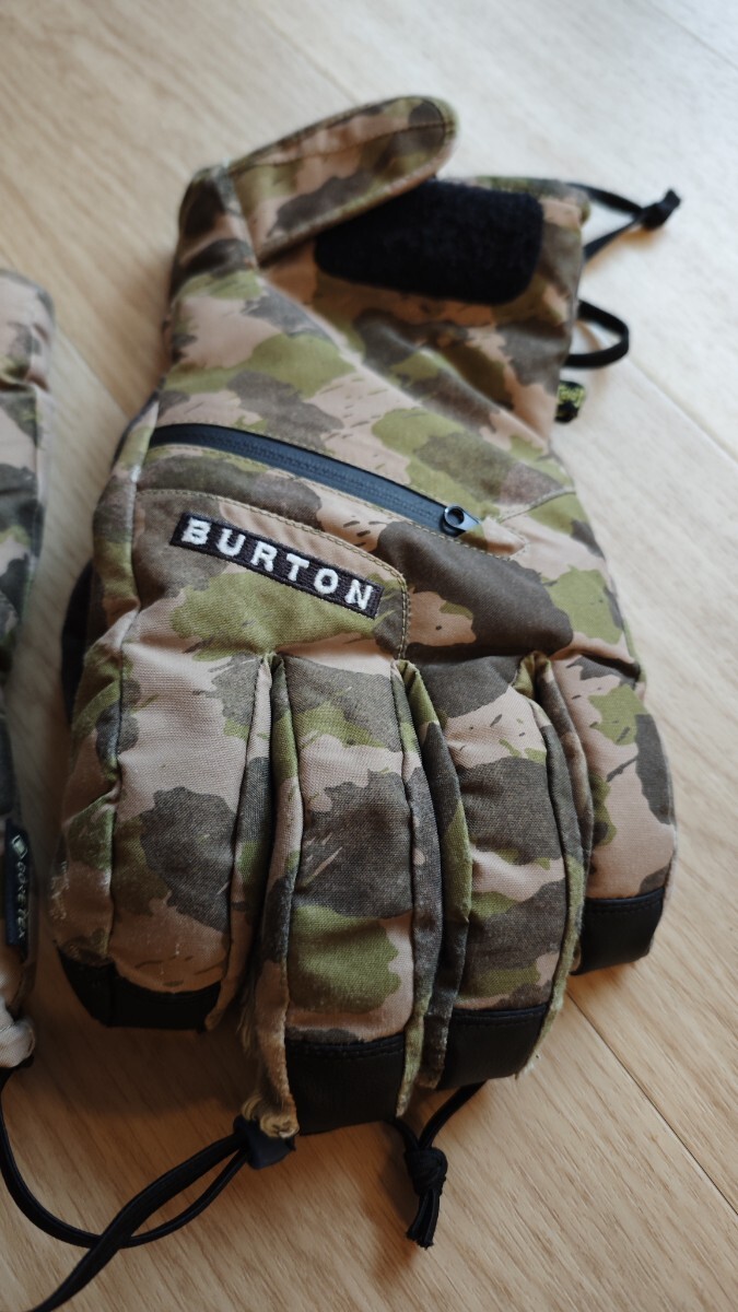バートン グローブ ゴアテックス カモグリーン 中古 2シーズン ジャンク スキー スノーボード スノーグローブ グローブ XL GORE TEX 