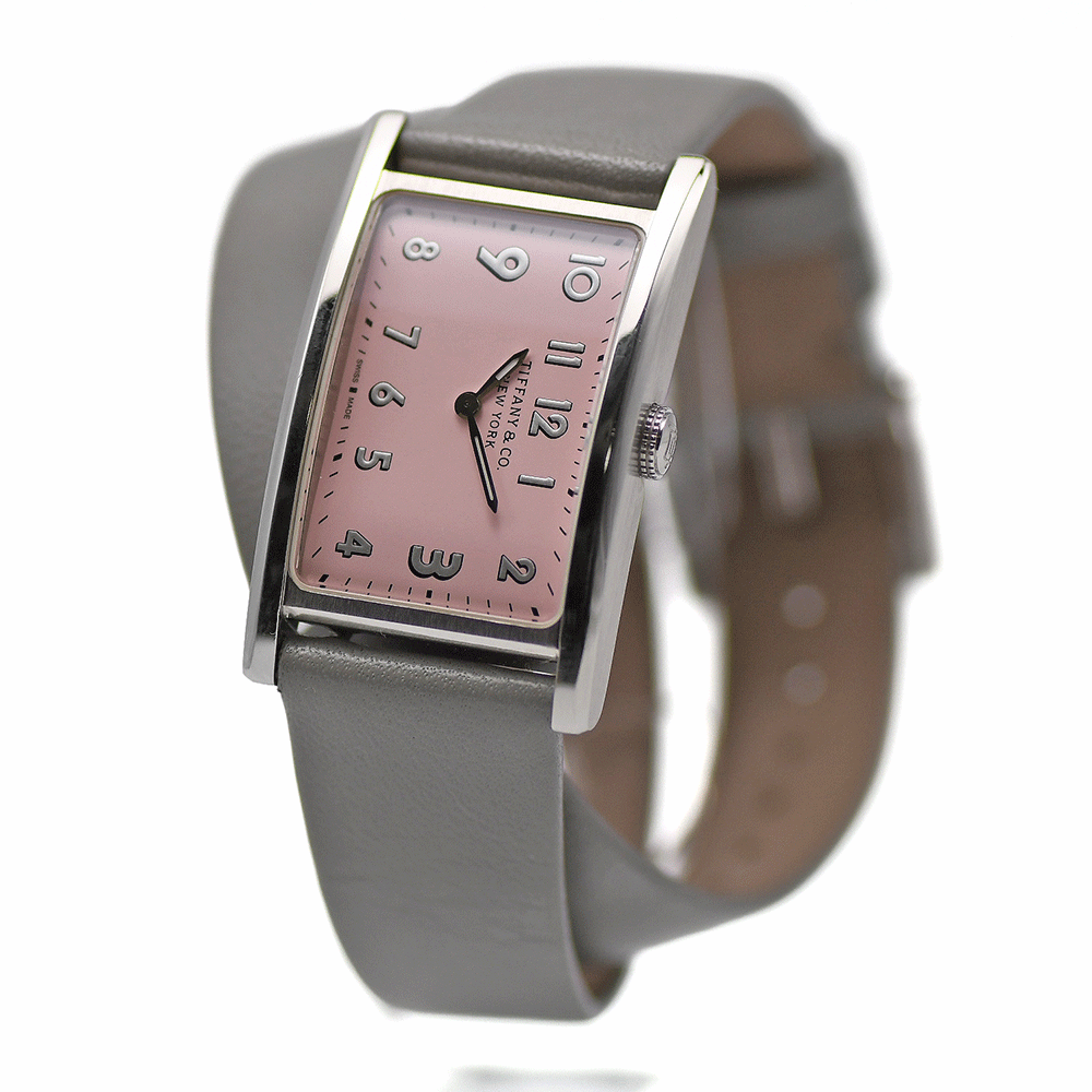 ティファニー TIFFANY＆Co. イーストウエスト ミニ 37093335 クォーツ スクエア型 レディース 腕時(shí)計(jì) 交換用レザーストラップ付き 中古