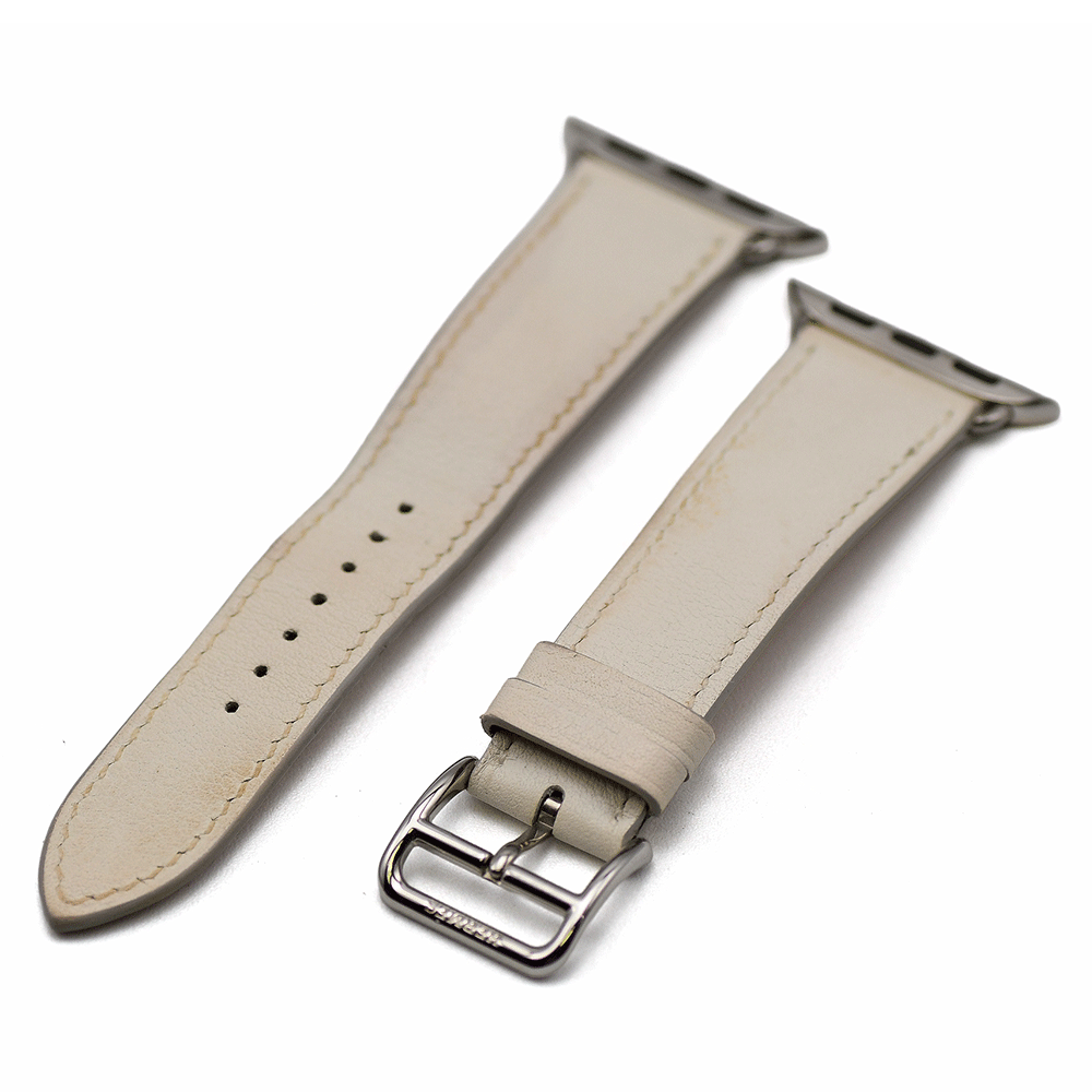 HERMES エルメス Apple Watch アップルウォッチ用レザーストラップ シンプルトゥール 38-41mm用 Z刻印 ホワイト レザー 中古
