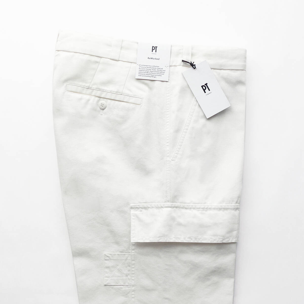 【 PT TORINO ピーティートリノ 】 新品 春夏 コットンリネンパナマカーゴパンツ ReWorked ホワイト 30 38,500円 46 ミリタリーパンツ_画像5