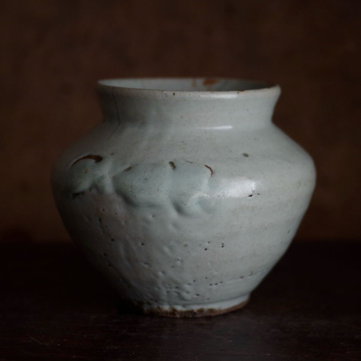高い信頼 厚い信頼 希少】かちりとした佇まいの李朝白磁壺 茶道具 花瓶 花器 李朝期 李朝