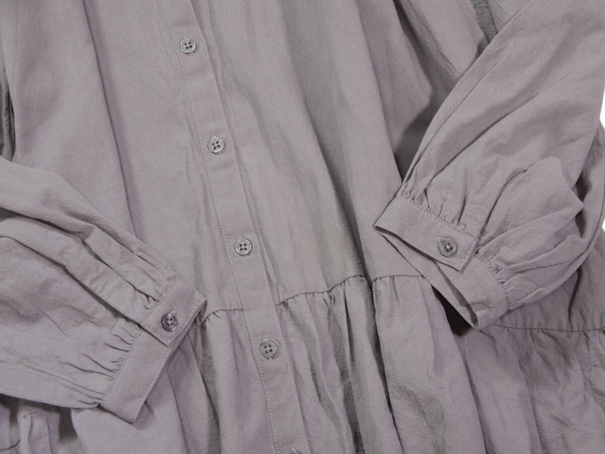 ビームス BEAMS HEART 大人可愛い☆コットン100 バンドカラー シャツ ワンピース 