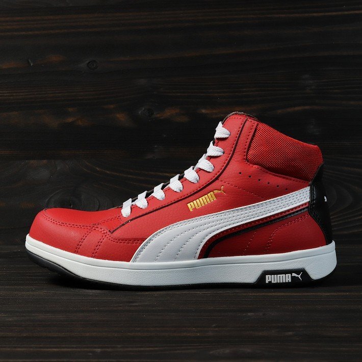 PUMA プーマ 安全靴 メンズ エアツイスト スニーカー セーフティー ブランド 63.209.0 レッド ミッド 25.0cm / 新品 1円 スタート