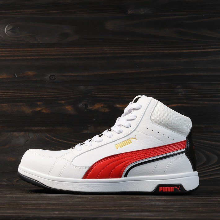 PUMA プーマ 安全靴 メンズ エアツイスト スニーカー セーフティー ブランド 63.208.0 ホワイト ミッド 26.5cm / 新品 1円 スタート