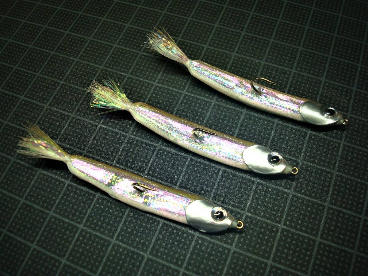 フローティングワカサギ横向き　＃６　2本セット　6.5㎝　0.8ｇ　ワカサギ　カタクチイワシ　稚アユ　稚魚_画像2