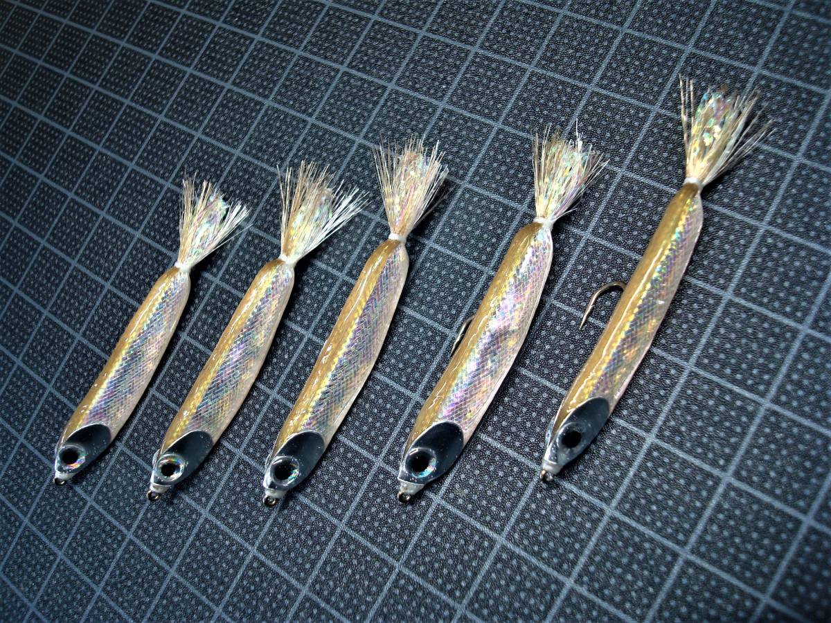 フローティングワカサギ当歳魚横向き #8 2本セット 5㎝ 0.5g ワカサギ カタクチ イワシ 稚アユ 稚魚_画像1