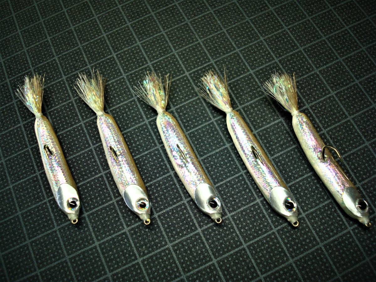 フローティングワカサギ当歳魚横向き #8 2本セット 5㎝ 0.5g ワカサギ カタクチ イワシ 稚アユ 稚魚_画像2