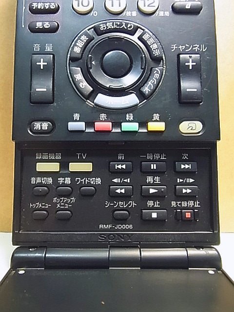 IWW-8283R ソニー SONY テレビリモコン RMF-JD006 フタ無し _画像2