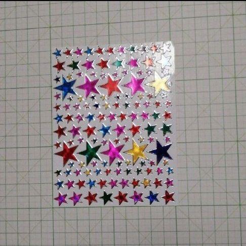 * ☆ スター シール 星 star カラフル ☆ ☆ きらきら 光る ステッカー_画像1