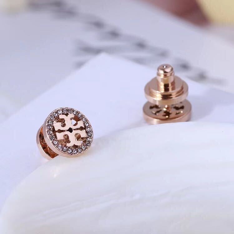 新品　TB010-02 Tory Burch トリーバーチ　定番　キラ　ロゴピアス　ゴールドピンク