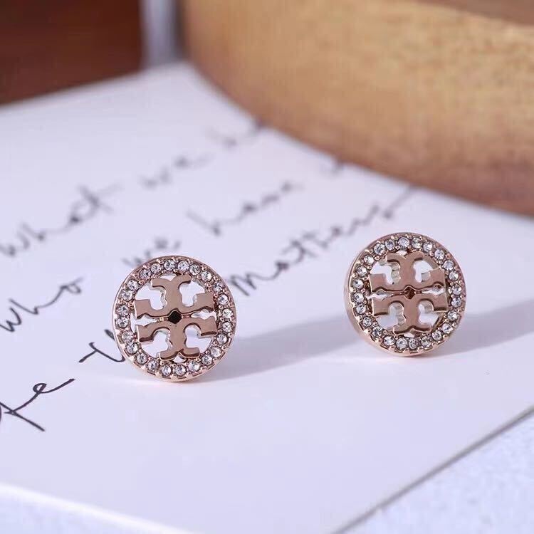 新品　TB010-02 Tory Burch トリーバーチ　定番　キラ　ロゴピアス　ゴールドピンク