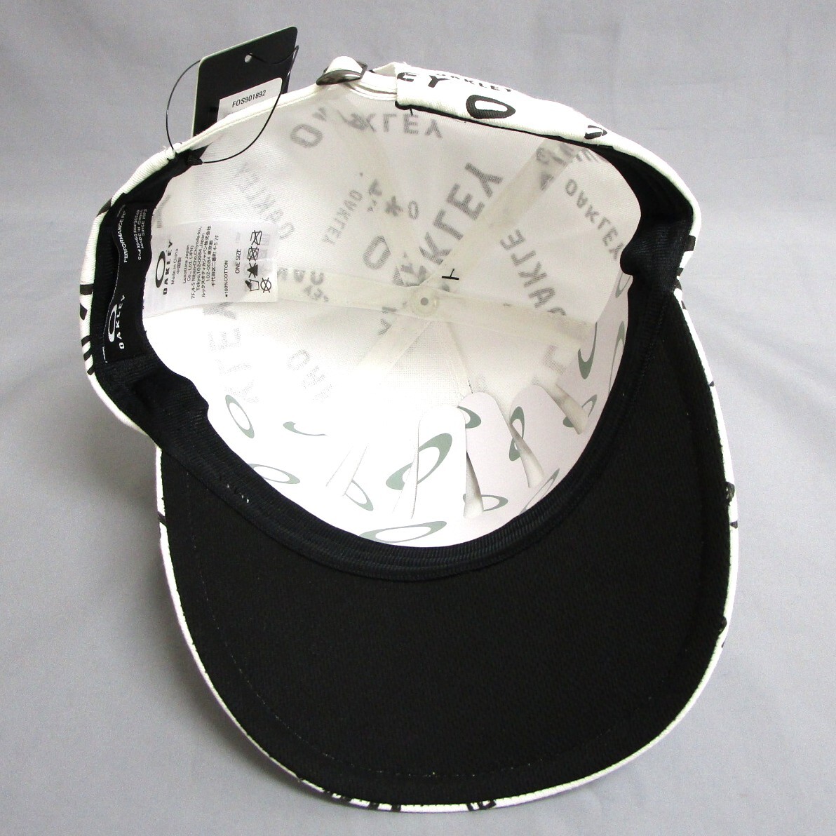 オークリー キャップ FOS901892-100 ホワイト Logo Cap Fa 24.0★送料無(wú)料 2024年 OAKLEY ロゴ 総柄 アジャスター フリーサイズ