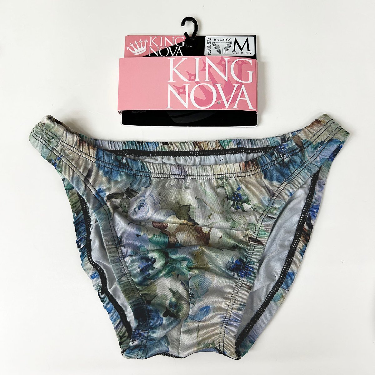 M ★ KING NOVA ビキニブリーフ パステルブルー フラワー_画像1