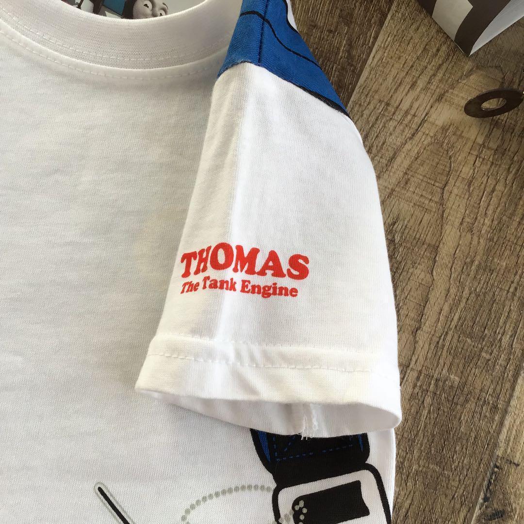 【80】きかんしゃトーマス 騙し絵リュック プリント 半袖 Tシャツ 白