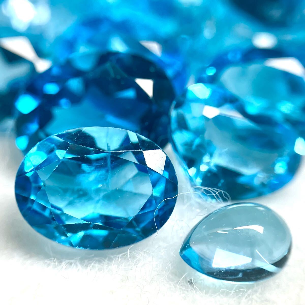 1円〜!!小粒!!［天然ブルートパーズおまとめ121.5ct］j 約24.3g ルース 裸石 宝石 ジュエリー jewelry blue topaz w1ま43_画像2