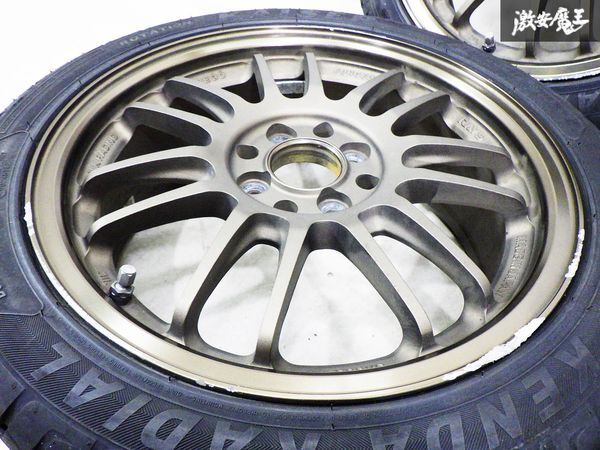 ★希少 絶版★ RAYS レイズ VR RE30 16インチ 6.5J +45 PCD 100 4H 195/45Ｒ16 タイヤ付 ホイール 4本 ロードスター シビック MR-S 棚37D