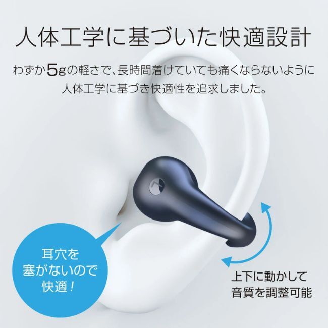 【落ちない！耳にフィットする開放感】耳掛け式イヤホン ワイヤレスイヤホン 外の音 聞こえる 挟む クリップ 耳 人気 おすすめ_画像6
