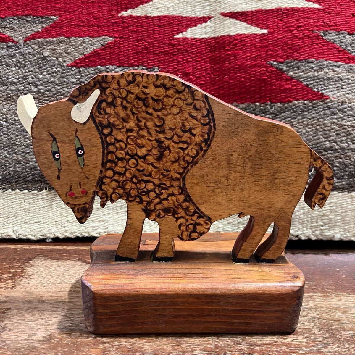 【vintage】 バッファロー 水牛 木制 JAME&EDDIE ADLER オブジェ 店舗什器 antiques アンティーク 古著 US 店舗什器 古道具 vintage
