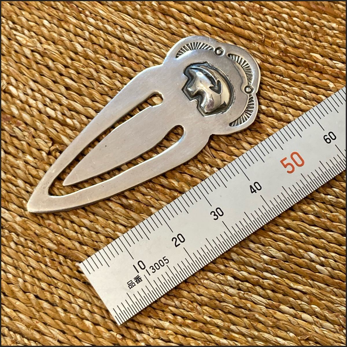 ☆Navajo SV BookMarker ☆入手困難一點(diǎn)モノ☆しおり サイズ 6cm 厚手 STERLING SILVER☆インディアンジュエリー ブッククリップ ブローチ