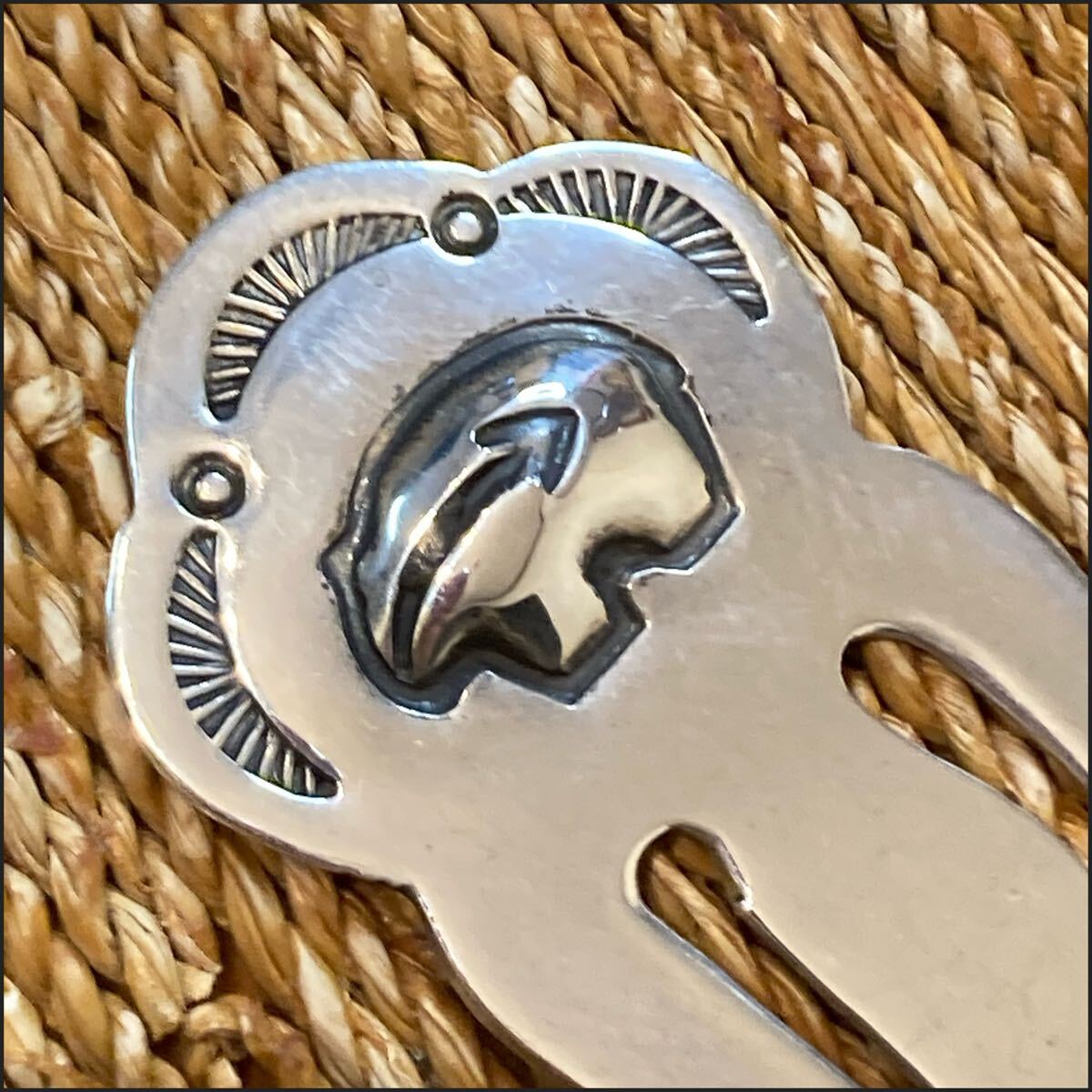 ☆Navajo SV BookMarker ☆入手困難一點(diǎn)モノ☆しおり サイズ 6cm 厚手 STERLING SILVER☆インディアンジュエリー ブッククリップ ブローチ