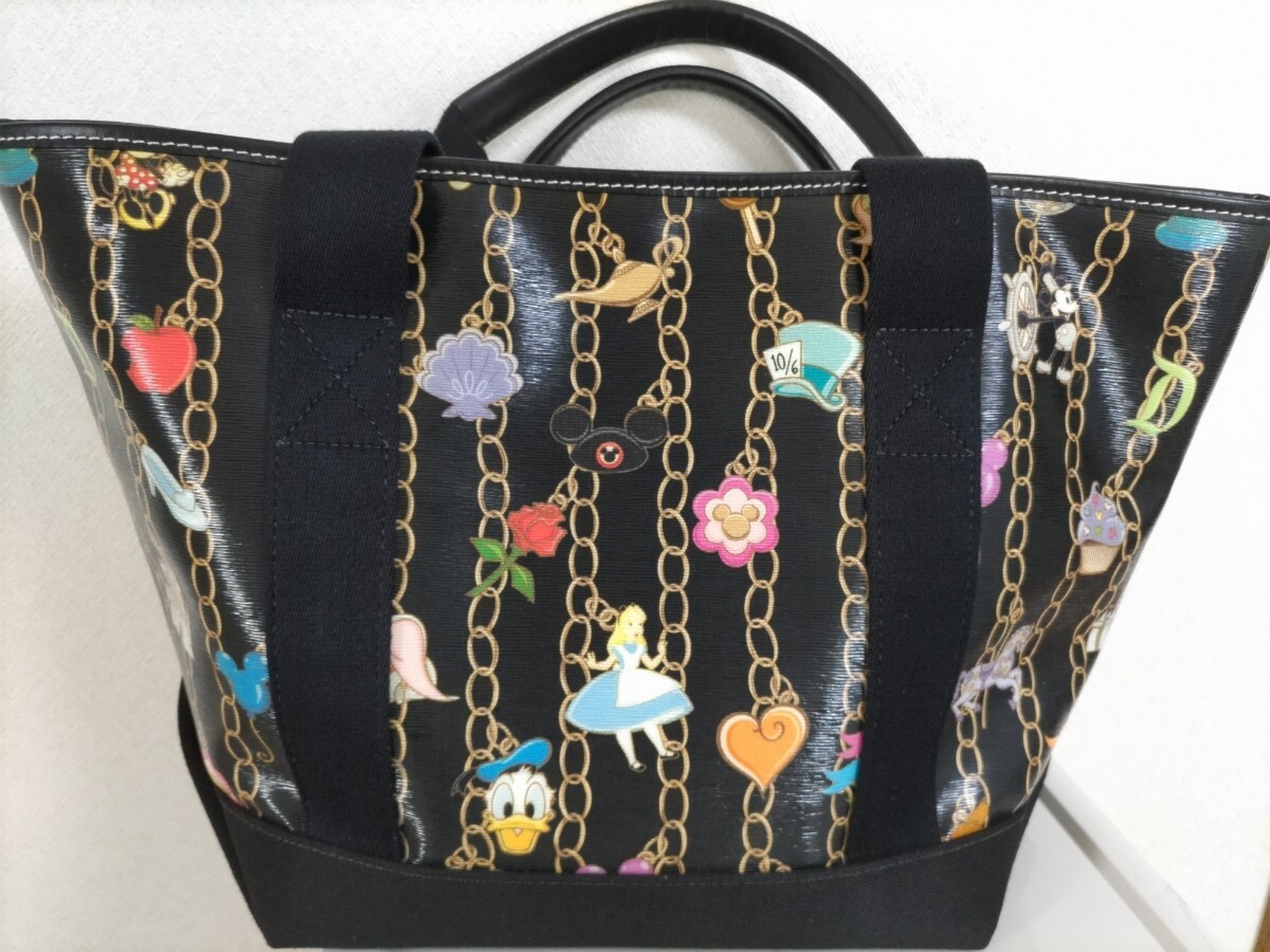 [中古美品]WDWウォルトディズニーワールド★ドゥーニーアンドバークDooney&Bourkeトートバッグドナルドミッキーバンビダンボパルパルーザ
