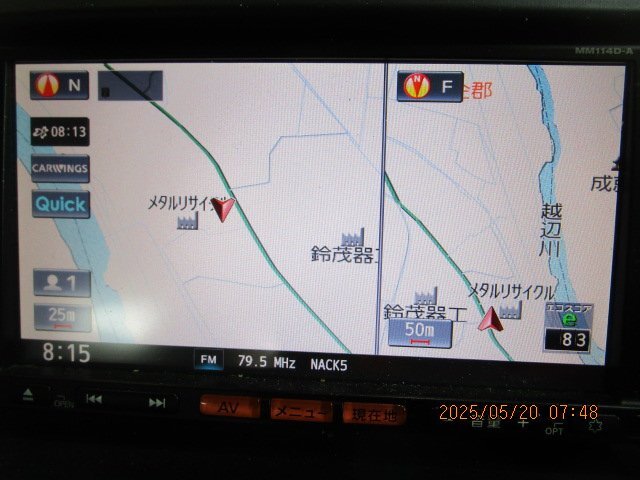 ◎[89B:B4] 日産純正 メモリーナビ MM114D-A B8260-79924 フルセグ CD SD ラジオ ※地図データ2017年 ＊動作確認済み