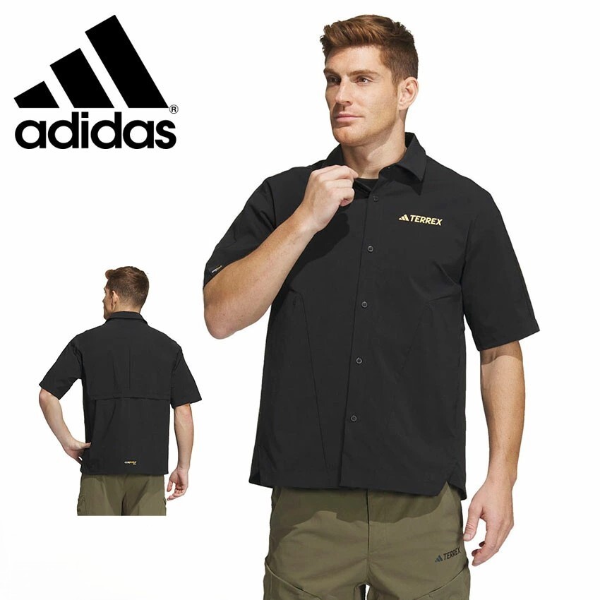 新品?送料込★adidas TERREX CAMPYX 半袖シャツ BVZ70★アディダス テレックス CORDURA ストレッチ ドライ UVカット ブラック 2XL