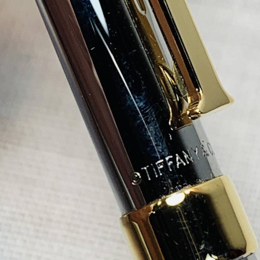 TIFFANY＆Co ティファニー ボールペン シルバー ゴールドカラー 回転式 文具 USED品 1円スタート 1スタ ４