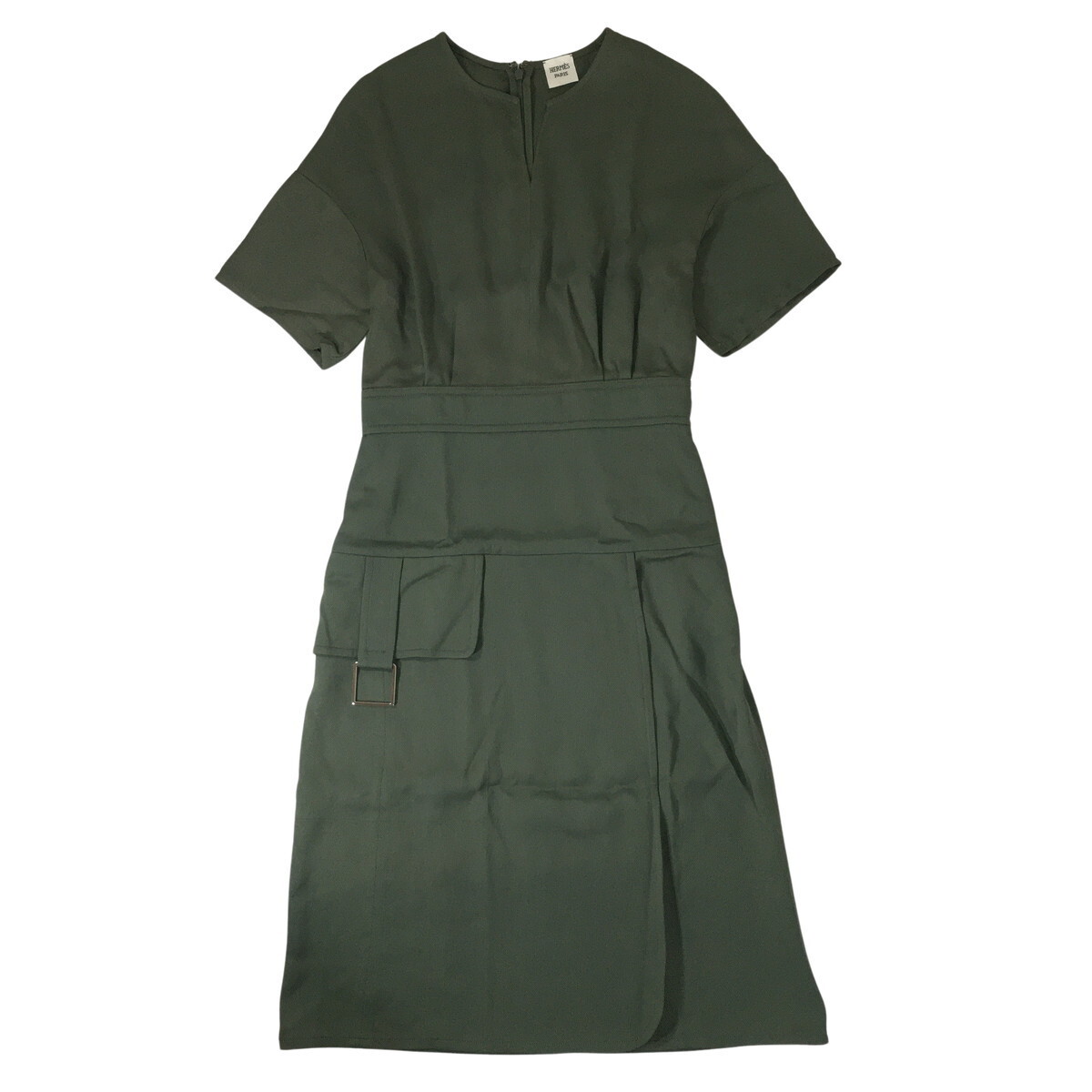 HERMES 20SS エルメス ナデージュ シルク混ワンピース 34_画像4