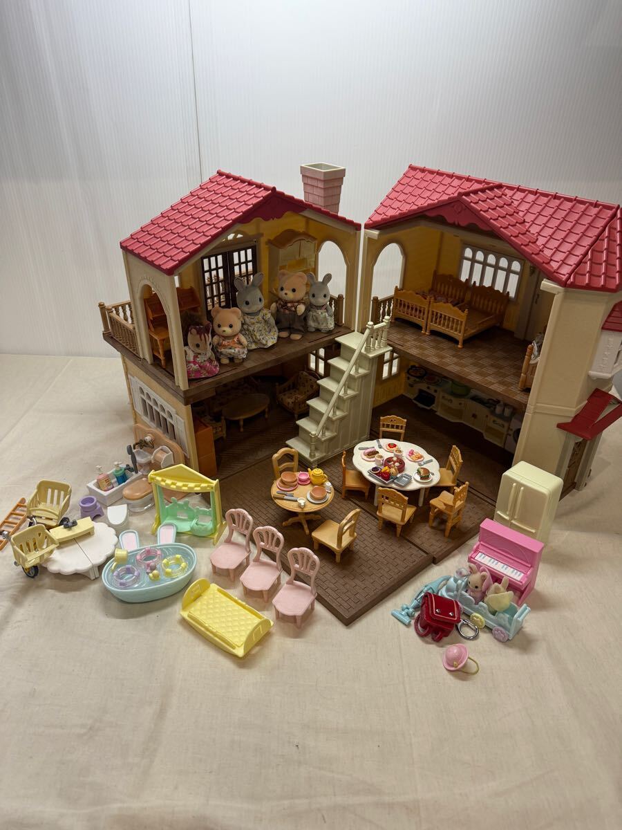シルバニアファミリー Sylvanian 赤い屋根の大きなお家 家具 人形 小物　まとめ売り