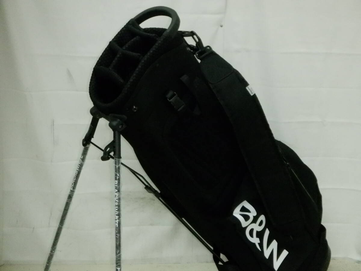 Black＆White ブラック＆ホワイト 9.0型 軽量 アスリート スタンド★中古/美品★(BKxWH)ゴルフ キャディバック