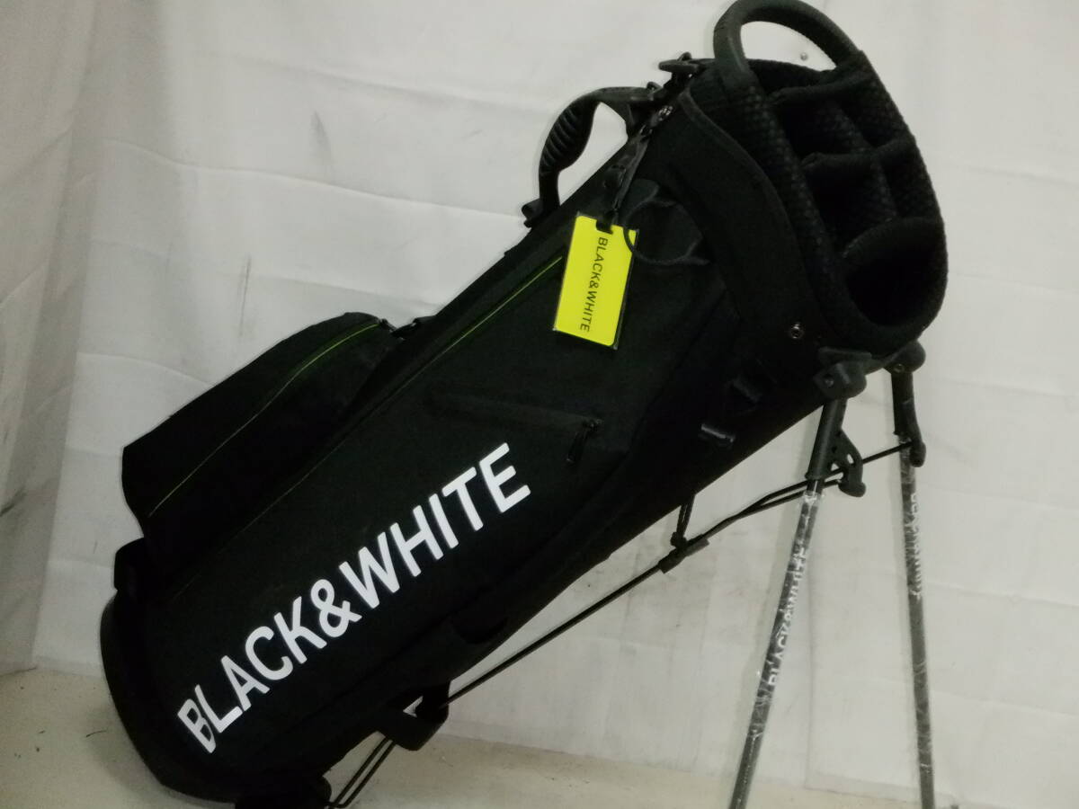 Black＆White ブラック＆ホワイト 9.0型 軽量 アスリート スタンド★中古/美品★(BKxWH)ゴルフ キャディバック