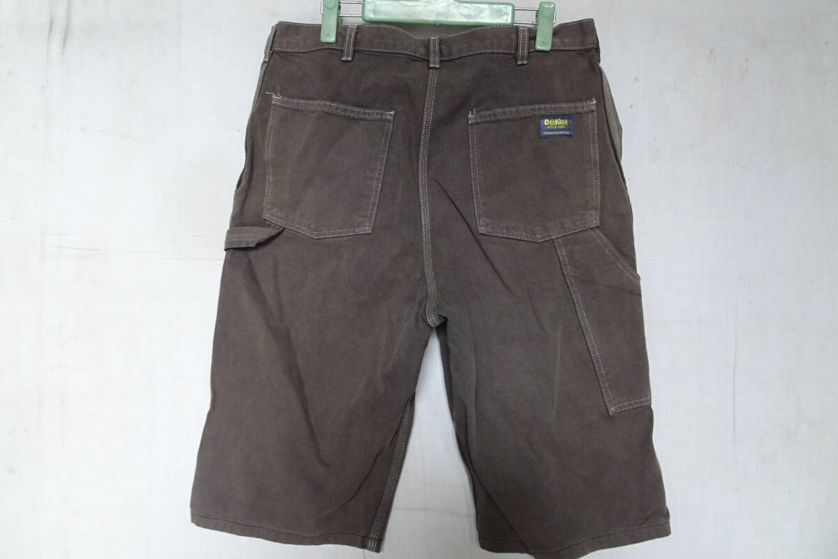 OSH KOSH/オシュコシュ/ショートパンツ/ひざ上丈/ペインターパンツ/ジップフライ/グレーステッチ纟/こげ茶/ダークブラウン(5/27R7)
