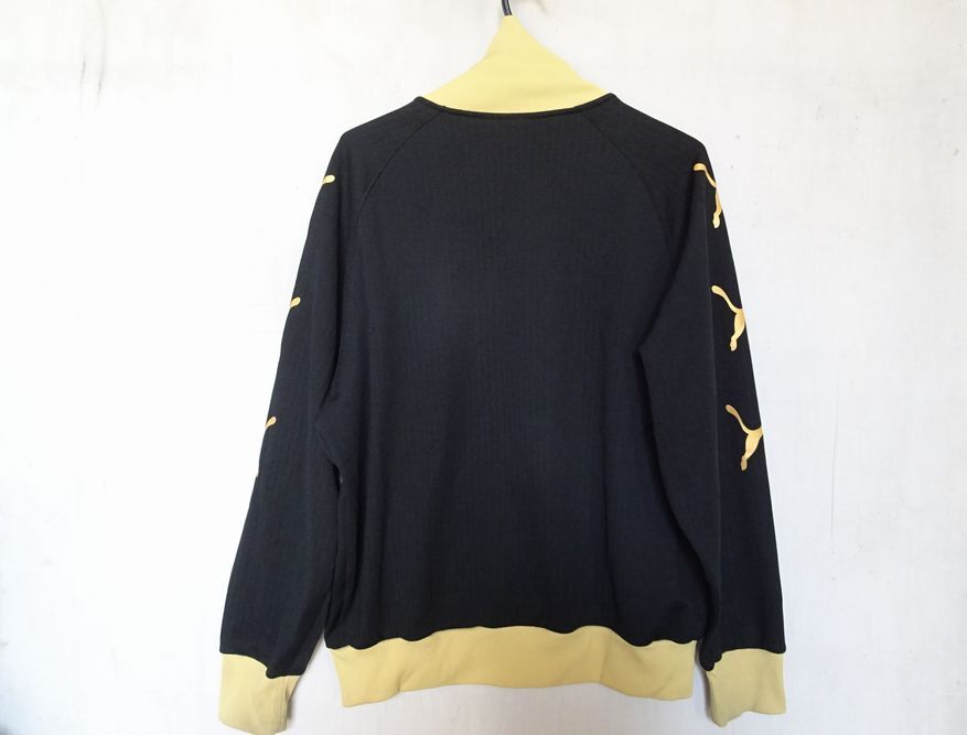 PUMA/プーマ/864777/長(zhǎng)袖トラックジャケット/ジャージ素材/ストライプ織生地/前ジップアップ/ロゴプリント/黒/ブラック/Oサイズ(5/1R7)