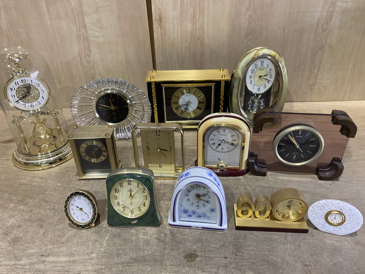 【３１－７３】置き時(shí)計(jì) まとめ売り SEIKO セイコー WAKO EMUAIR 等 アンティーク レトロ 時(shí)計(jì) インテリア 長期保管品 ジャンク品
