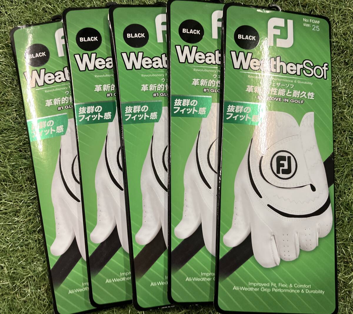 即決！お買い得5枚セット！FOOTJOY/フットジョイ WeatherSof ウェザーソフ 25cm ブラック 新品?未使用品
