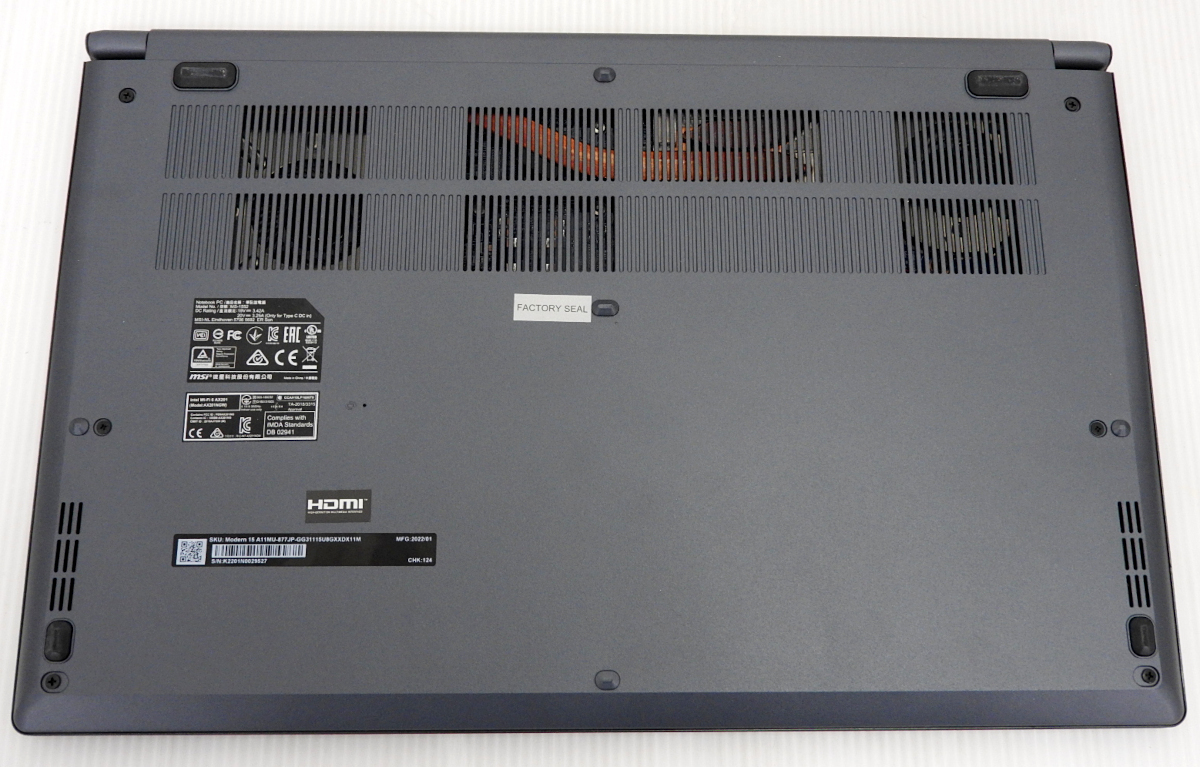 MSI ノートパソコン Modern-15-A11MU-877JP MS-1552 8GB/512GB/Windows11/Core i3-1115G4 3.00GHz