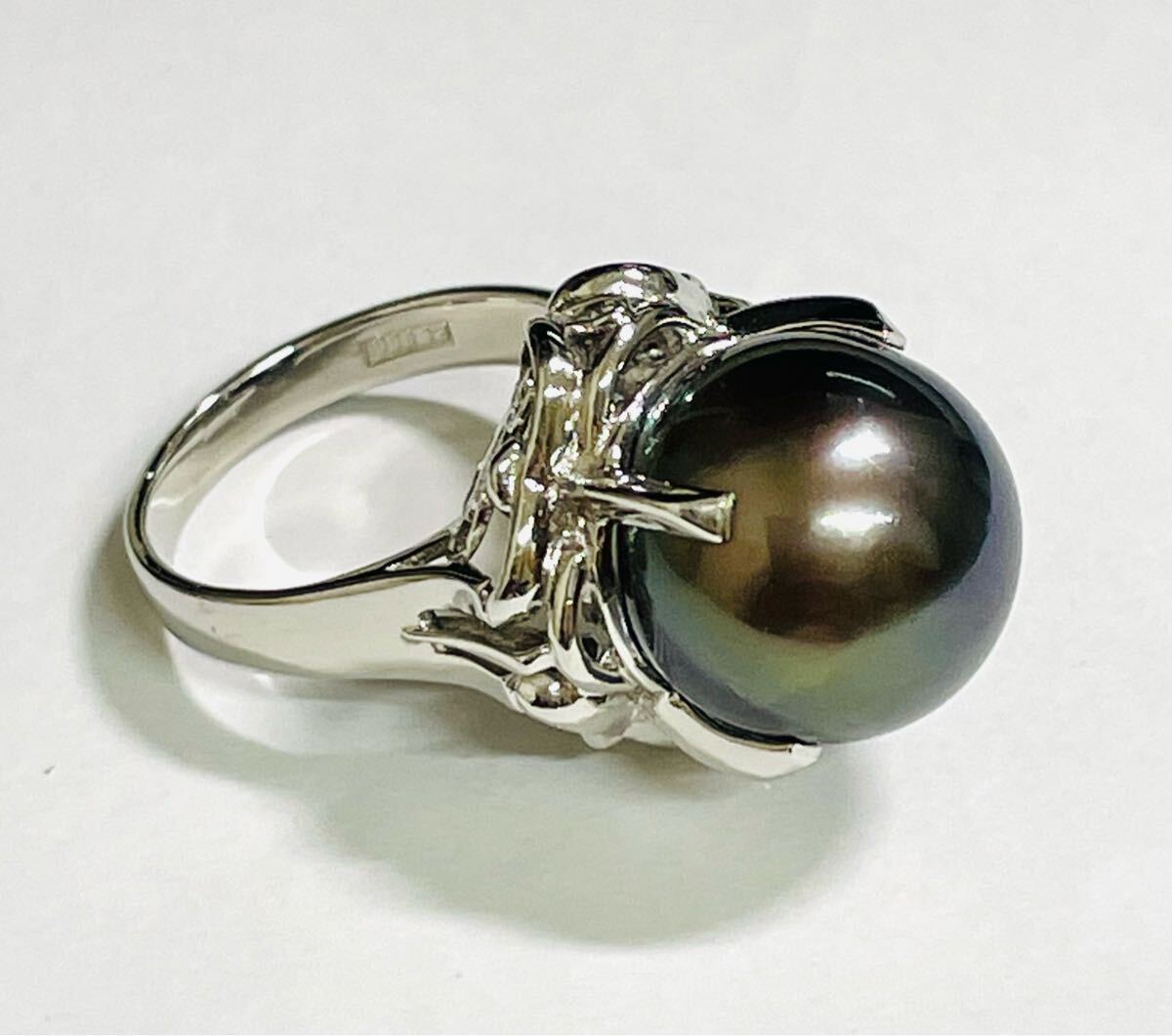 ☆Pt900 ブラックパール13.2mm 10號(hào)☆