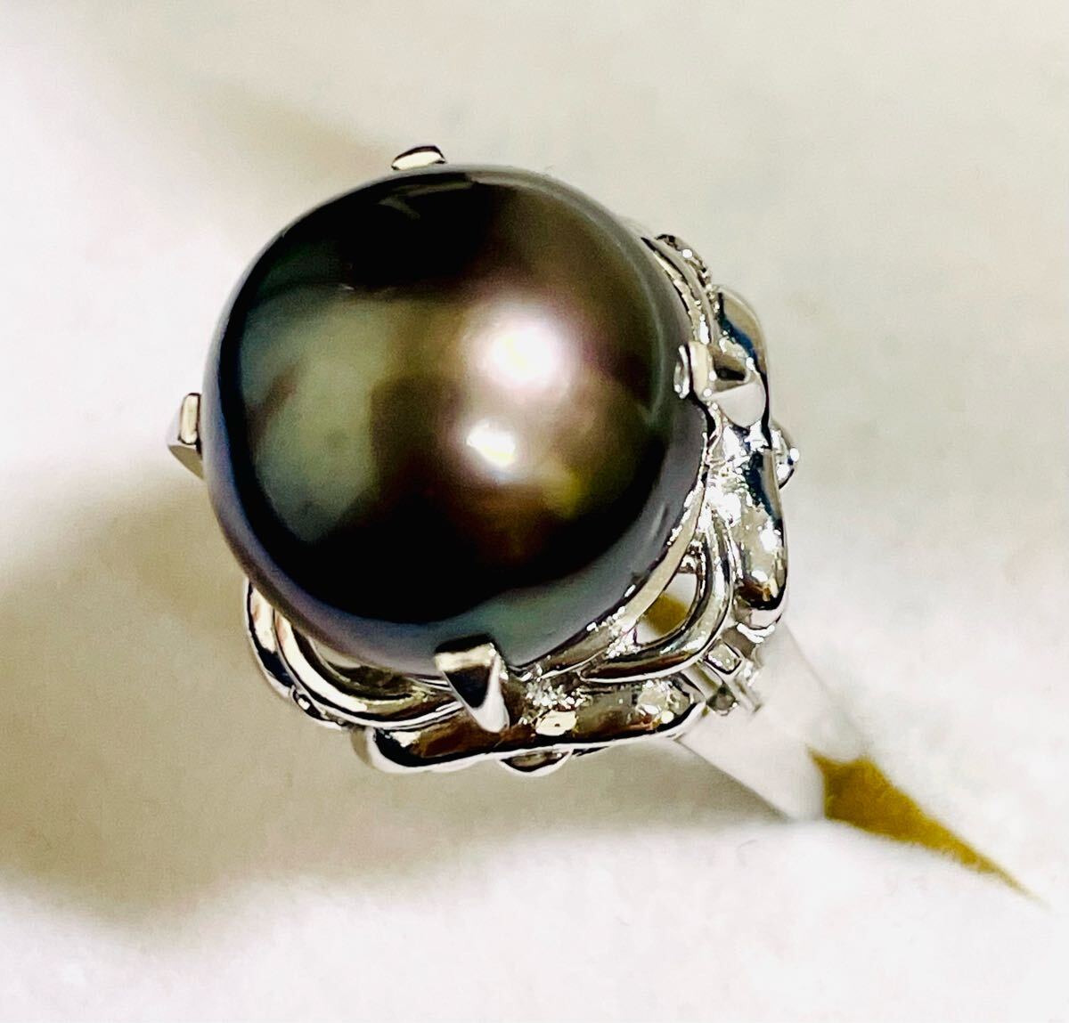 ☆Pt900 ブラックパール13.2mm 10號(hào)☆
