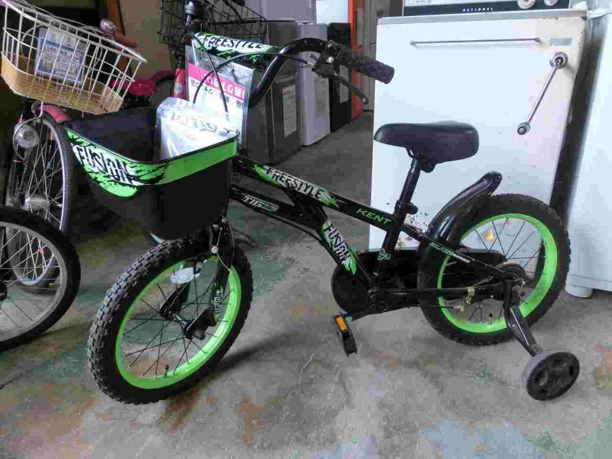 ??【7E19④ab】トイザらス　自転車　18インチ　補助輪付き　子供用　グリーン　キッズ自転車??