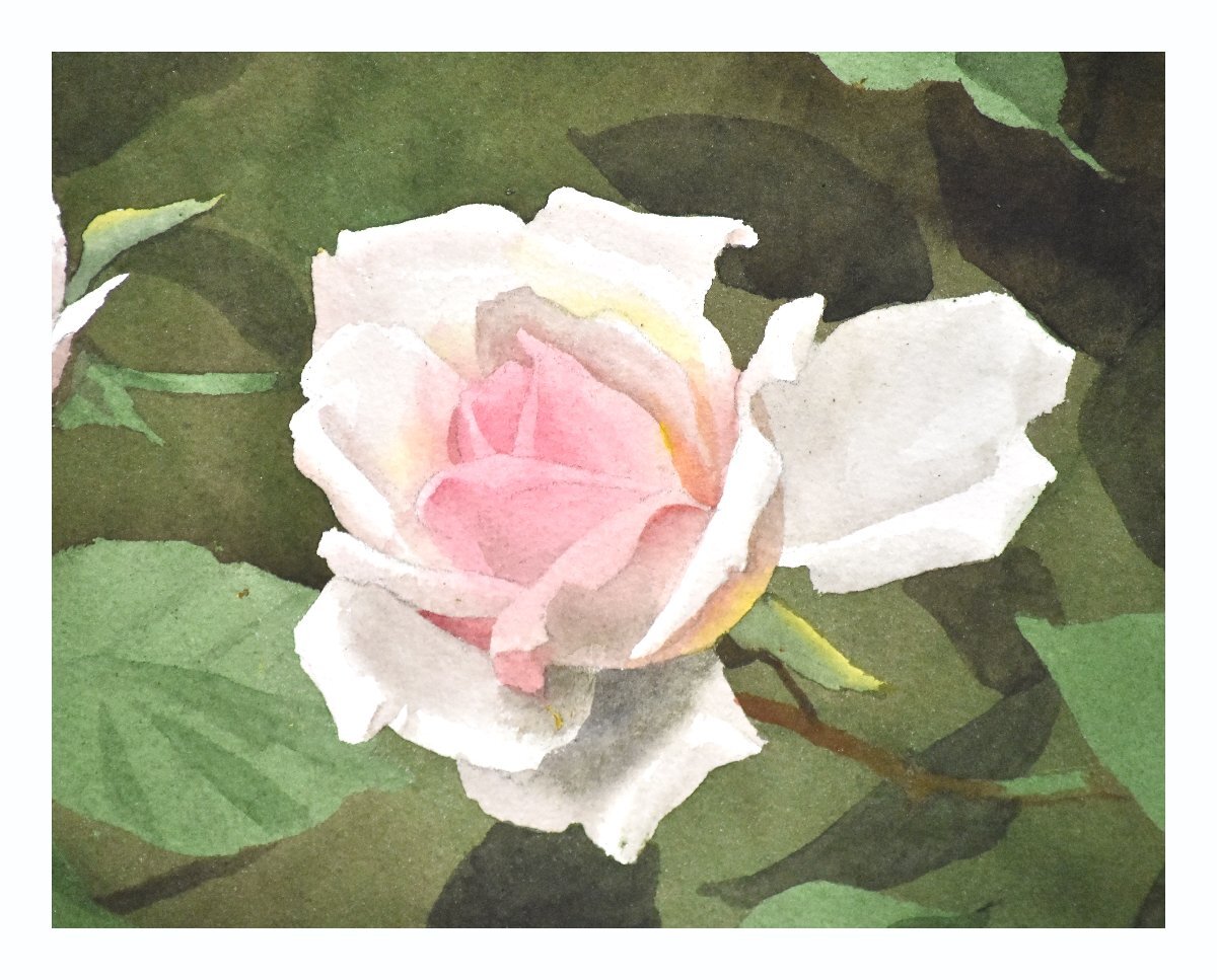 藤井勉 手彩版画 「二輪・幸福の薔薇」