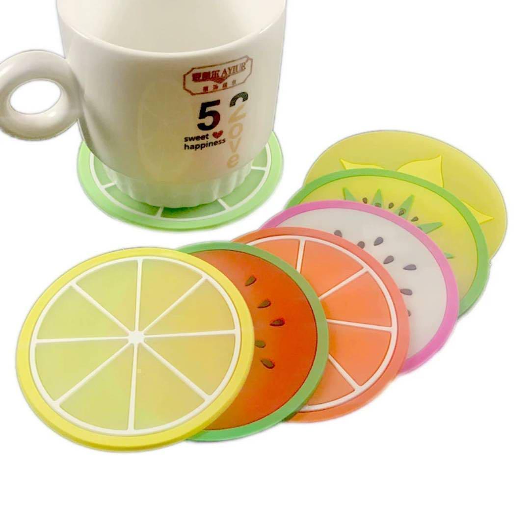 【コースター】７枚セット まとめ売り カラフル テーブル シリコン 果物