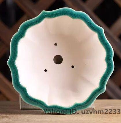 陶磁釉盆 氷裂開片鉢 蓮花盆 盆栽鉢 植木鉢 小品盆栽鉢 大品盆栽