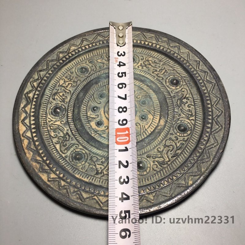 極美品 ！高品質！中国 銅器 純銅鏡 黄銅鏡 擬古銅鏡 人物鏡